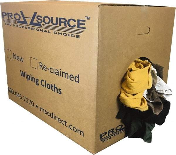 PRO-SOURCE - Reclaimed Rags - Assorted Colors, Fleece and Sweatshirt, Low Lint, Box - Industrial Tool & Supply