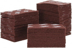 3M - Fine Grade, Aluminum Oxide Hand Pad - Brown, 6" Wide x 9" Long, Nonwoven - Industrial Tool & Supply
