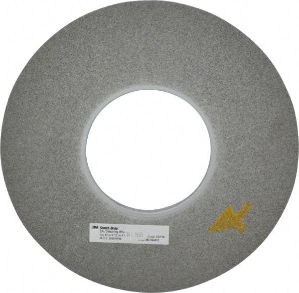 3M - 12" Diam, 1/2" Face Width, 5" Center Hole, Fine Grade, Silicon Carbide Deburring Wheel - Convolute, Hard Density 8 Grade, 3,000 RPM - Industrial Tool & Supply