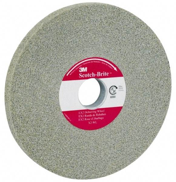 3M - 8" Diam, 3/4" Face Width, 1/2" Center Hole, Fine Grade, Silicon Carbide Deburring Wheel - Unitized, Soft Density 2 Grade, 4,000 RPM - Industrial Tool & Supply