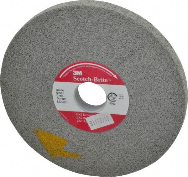 3M - 6" Diam, 1/2" Face Width, 1" Center Hole, Medium Grade, Silicon Carbide Deburring Wheel - Convolute, Hard Density 8 Grade, 6,000 RPM - Industrial Tool & Supply