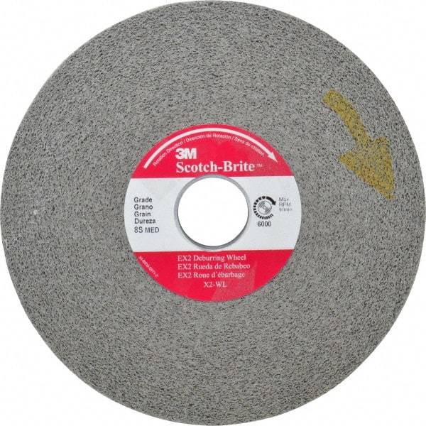 3M - 6" Diam, 1" Face Width, 1" Center Hole, Medium Grade, Silicon Carbide Deburring Wheel - Convolute, Hard Density 8 Grade, 6,000 RPM - Industrial Tool & Supply