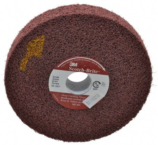 3M - 6" Diam, 1" Face Width, 1" Center Hole, Medium Grade, Aluminum Oxide Deburring Wheel - Convolute, Medium Density 5 Grade, 6,000 RPM - Industrial Tool & Supply