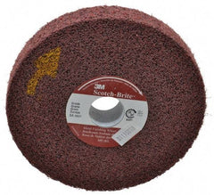3M - 6" Diam, 1" Face Width, 1" Center Hole, Medium Grade, Aluminum Oxide Deburring Wheel - Convolute, Medium Density 5 Grade, 6,000 RPM - Industrial Tool & Supply