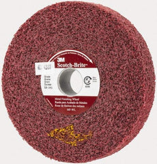 3M - 6" Diam, 1" Face Width, 1" Center Hole, Coarse Grade, Aluminum Oxide Deburring Wheel - Convolute, Medium Density 5 Grade, 6,000 RPM - Industrial Tool & Supply