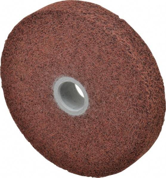 3M - 6" Diam, 1" Face Width, 1" Center Hole, Medium Grade, Aluminum Oxide Deburring Wheel - Convolute, Hard Density 6 Grade, 6,000 RPM - Industrial Tool & Supply