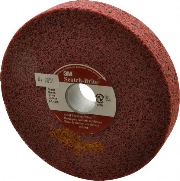 3M - 6" Diam, 1" Face Width, 1" Center Hole, Coarse Grade, Aluminum Oxide Deburring Wheel - Convolute, Hard Density 6 Grade, 6,000 RPM - Industrial Tool & Supply