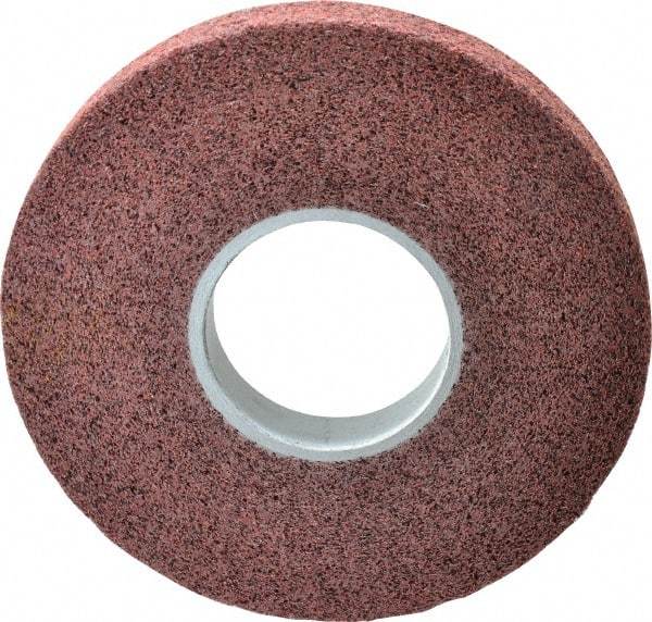 3M - 8" Diam, 1" Face Width, 3" Center Hole, Medium Grade, Aluminum Oxide Deburring Wheel - Convolute, Medium Density 5 Grade, 4,500 RPM - Industrial Tool & Supply