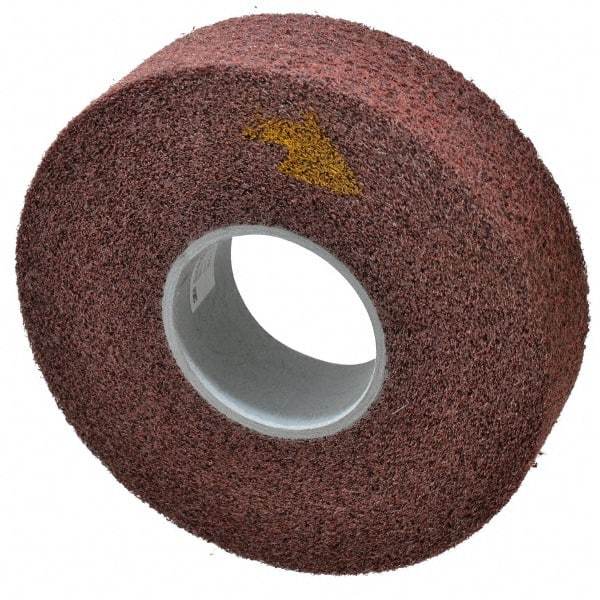 3M - 8" Diam, 2" Face Width, 3" Center Hole, Medium Grade, Aluminum Oxide Deburring Wheel - Convolute, Medium Density 5 Grade, 4,500 RPM - Industrial Tool & Supply