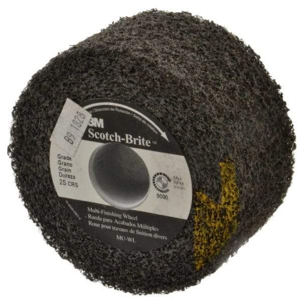 3M - 4" Diam, 2" Face Width, 1" Center Hole, Coarse Grade, Silicon Carbide Deburring Wheel - Convolute, Soft Density 2 Grade, 9,000 RPM - Industrial Tool & Supply