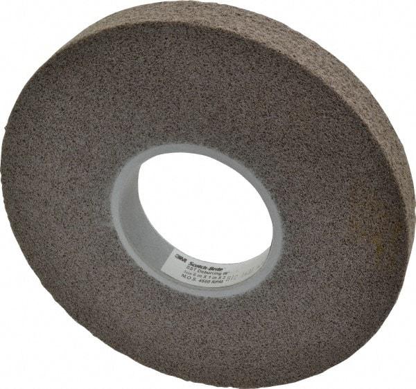 3M - 8" Diam, 1" Face Width, 3" Center Hole, Fine Grade, Aluminum Oxide Deburring Wheel - Convolute, Hard Density 7 Grade, 4,500 RPM - Industrial Tool & Supply