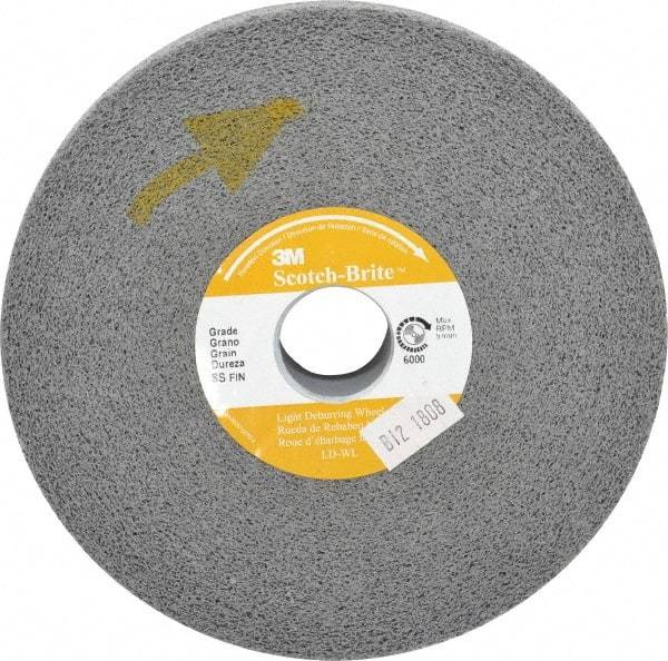 3M - 6" Diam, 1" Face Width, 1" Center Hole, Fine Grade, Silicon Carbide Deburring Wheel - Convolute, Hard Density 8 Grade, 6,000 RPM - Industrial Tool & Supply