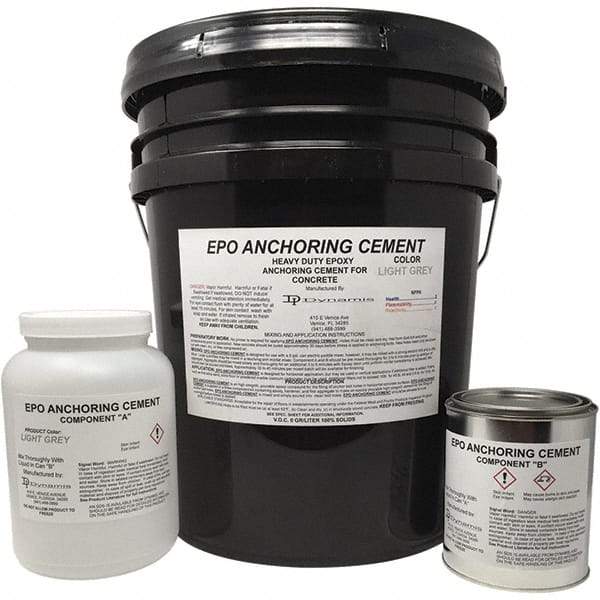 Made in USA - 640 oz Pail Two Part Epoxy - 1440 min Working Time, 15,000 psi Shear Strength - Industrial Tool & Supply