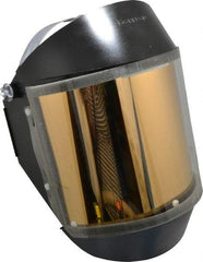 Oberon - Ratchet Adjustment, Welding Face Shield & Headgear Set - 14" Wide x 8" High x 0.015" Thick, Green Window - Industrial Tool & Supply