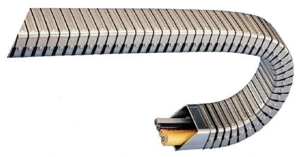 KabelSchlepp - 3 Ft. Long, Stainless Steel, Enclosed Cable and Hose Carrier - 4.01 Inch Inside Width x 2.05 Inch Inside Height, 4.92 Inch Outside Width x 2.64 Inch Outside Height, 8.86 Inch Bend Radius - Industrial Tool & Supply