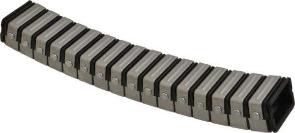 KabelSchlepp - 1 Ft. Long, Stainless Steel, Enclosed Cable and Hose Carrier - 1.77 Inch Inside Width x 0.98 Inch Inside Height, 2.44 Inch  Outside Width x 1-1/2 Inch Outside Height, 2.56 Inch Bend Radius - Industrial Tool & Supply