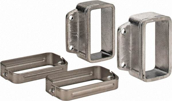 KabelSchlepp - 3.35 Inch Outside Width x 3.35 Inch Outside Height, Cable and Hose Carrier Stainless Steel Tube Mounting Bracket Set - 3.98 Inch Bend Radius, 2.87 Inch Inside Width x 1-1/2 Inch Inside Height - Industrial Tool & Supply