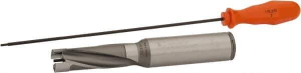 Kennametal - 20.64 to 21.14mm Diam, 3xD, 61.91mm Max Depth, 1" Shank Diam, 3.22" Flute, 6.38" OAL, Replaceable Tip Drill - KSEM0813 Insert, 3 Seat Size, Series KSEM - Industrial Tool & Supply