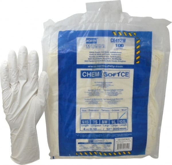 North - Pack of (100), Size XL, 4 mil, Cleanroom Grade, Powder Free Nitrile Disposable Gloves - Industrial Tool & Supply