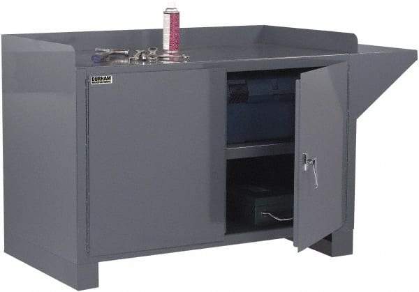 Durham - No Drawers, 1 Shelf Industrial Workstation - 2,000 Lb Capacity, Gray, 60" Wide x 38" High - Industrial Tool & Supply