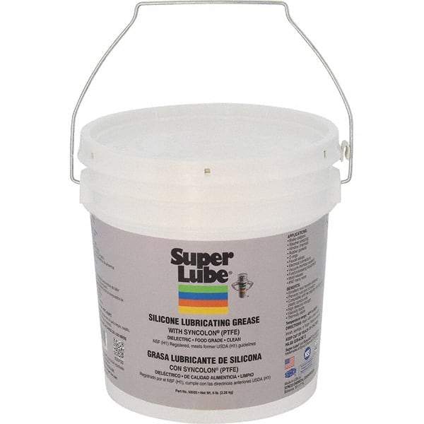 Synco Chemical - 5 Lb Pail Silicone General Purpose Grease - Translucent White, Food Grade, 500°F Max Temp, NLGIG 2, - Industrial Tool & Supply