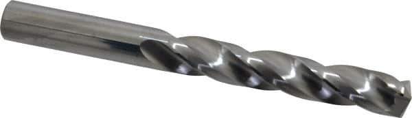 SGS - 31/64" 150° Solid Carbide Jobber Drill - Bright Finish, Right Hand Cut, Spiral Flute, Straight Shank, 4-3/4" OAL, Standard Point - Industrial Tool & Supply