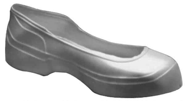 Winter Walking - Men's 6-7 (Women's 8-9) Traction Overshoes - 4" High, Plain Toe, Nonslip Sole, PVC Upper, Black - Industrial Tool & Supply