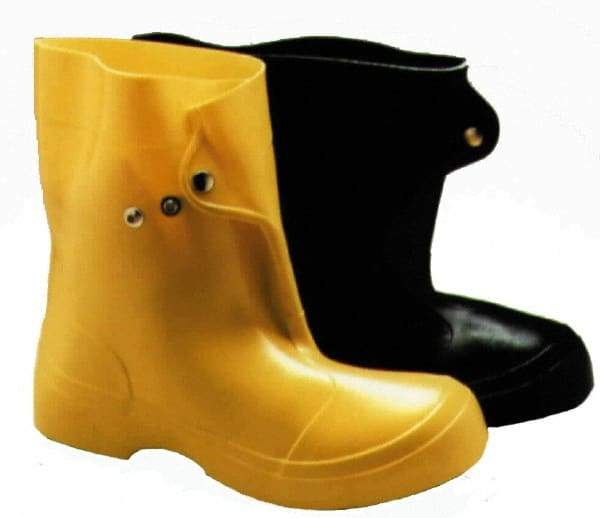 Winter Walking - Men's 12-13.5 (Women's 14) Traction Overshoes - 10" High, Plain Toe, Nonslip Sole, PVC Upper, Black - Industrial Tool & Supply