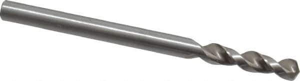 Accupro - 0.1457" 130° Parabolic Flute Cobalt Screw Machine Drill Bit - Bright Finish, Right Hand Cut, 0.787" Flute Length, 2.047" OAL, Split Point, Straight Shank - Industrial Tool & Supply