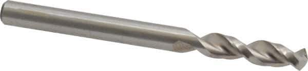 Accupro - #7 130° Parabolic Flute Cobalt Screw Machine Drill Bit - Bright Finish, Right Hand Cut, 1.024" Flute Length, 2.441" OAL, Split Point, Straight Shank - Industrial Tool & Supply