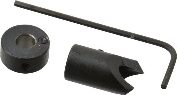 Vernon - 3/8" Cutter Diam, #8 Drill Combatibility, 1/4" Collar Thickness, Adjustable Depth Drill Countersink - Industrial Tool & Supply