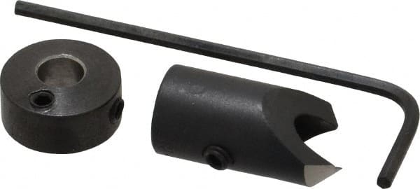 Vernon - 3/8" Cutter Diam, #12 Drill Combatibility, 1/4" Collar Thickness, Adjustable Depth Drill Countersink - Industrial Tool & Supply
