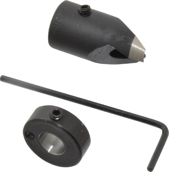 Vernon - 1/2" Cutter Diam, Letter I Drill Compatibility, 1/4" Collar Thickness, Adjustable Depth Drill Countersink - Industrial Tool & Supply
