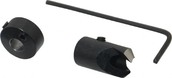 Vernon - 3/8" Cutter Diam, 3/16" Drill Compatibility, 1/4" Collar Thickness, Adjustable Depth Drill Countersink - Industrial Tool & Supply