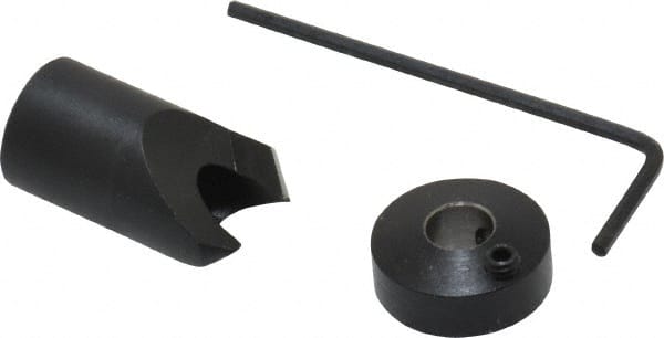 Vernon - 1/2" Cutter Diam, 15/64" Drill Compatibility, 1/4" Collar Thickness, Adjustable Depth Drill Countersink - Industrial Tool & Supply