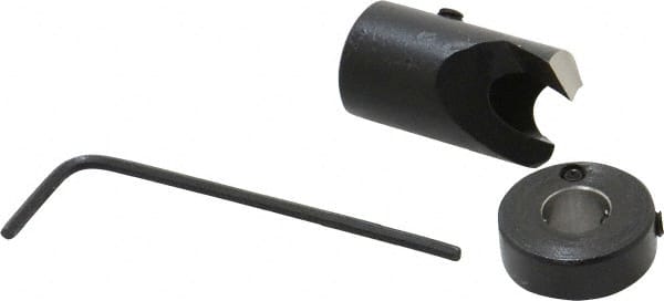 Vernon - 1/2" Cutter Diam, 17/64" Drill Compatibility, 1/4" Collar Thickness, Adjustable Depth Drill Countersink - Industrial Tool & Supply