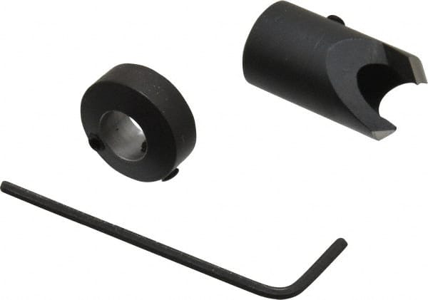 Vernon - 1/2" Cutter Diam, 19/64" Drill Compatibility, 1/4" Collar Thickness, Adjustable Depth Drill Countersink - Industrial Tool & Supply