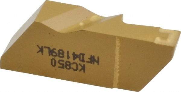 Kennametal - 4189NFD K Grade KC850, 4.8mm Cutting Width Carbide Grooving Insert - 9.53mm Max Depth of Cut, Left Hand, 0.57mm Corner Radius, TiC/TiCN/TiN Finish - Industrial Tool & Supply