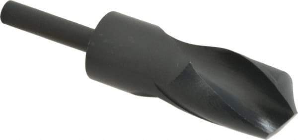 Interstate - 36mm Drill, 118° Point, High Speed Steel Silver Deming & Reduced Shank Drill Bit - Oxide Finish, 6" OAL, Straight Shank, 3" Flute Length, Right Hand Cut, Standard Point, Spiral Flute, Regular Spiral - Industrial Tool & Supply