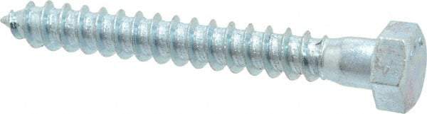 Value Collection - 3/8" Screw, 3" Length Under Head, Steel, Hex Head Lag Screw - Zinc Plated, Grade 2 - Industrial Tool & Supply
