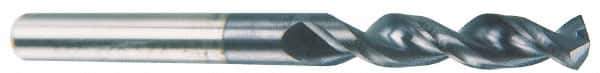 Accupro - 0.3425" 130° Parabolic Flute Cobalt Screw Machine Drill Bit - TiAlN Finish, Right Hand Cut, 1.575" Flute Length, 3.307" OAL, Split Point, Straight Shank - Industrial Tool & Supply