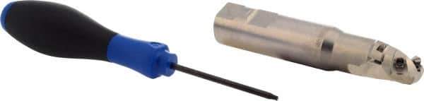 Seco - 1" Cut Diam, 1.02" Max Depth of Cut, 1" Shank Diam, 5.02" OAL, Indexable Ball Nose End Mill - 2-3/4" Head Length, R218.19 Toolholder, 218.19 125, SPMX 0903 Insert - Industrial Tool & Supply