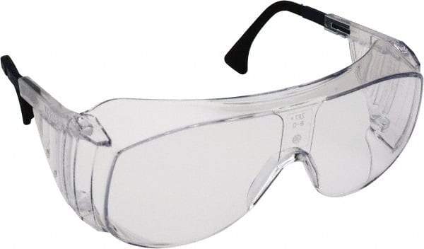 Uvex - Clear Lenses, Frameless Safety Glasses - Anti-Fog, Scratch Resistant, Plastic Frame, Adjustable Temples, Size Universal, Over the Glasses - Industrial Tool & Supply