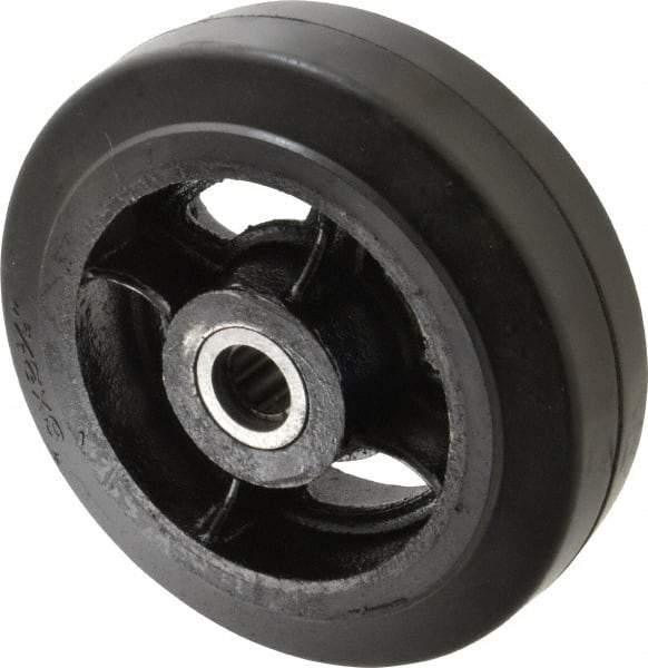 Fairbanks - 8 Inch Diameter x 2-1/2 Inch Wide, Rubber Caster Wheel - 1,300 Lb. Capacity, 2-3/4 Inch Hub Length, 7/8 Inch Axle Diameter, Roller Bearing - Industrial Tool & Supply