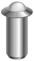 Vlier - 1.1" Body Length x 1/2" Body Diam, 4 Lb Init to 9 Lb Final End Force, Stainless Steel Press Fit Ball Plunger - 7/16" Ball Diam, 0.161" Max Ball Reach, 0.11" Flange Thickness - Industrial Tool & Supply