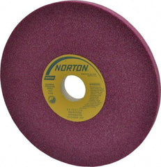 Norton - 8" Diam x 1-1/4" Hole x 1/2" Thick, K Hardness, 46 Grit Surface Grinding Wheel - Aluminum Oxide, Type 1, Coarse Grade, 3,600 Max RPM, Vitrified Bond, No Recess - Industrial Tool & Supply
