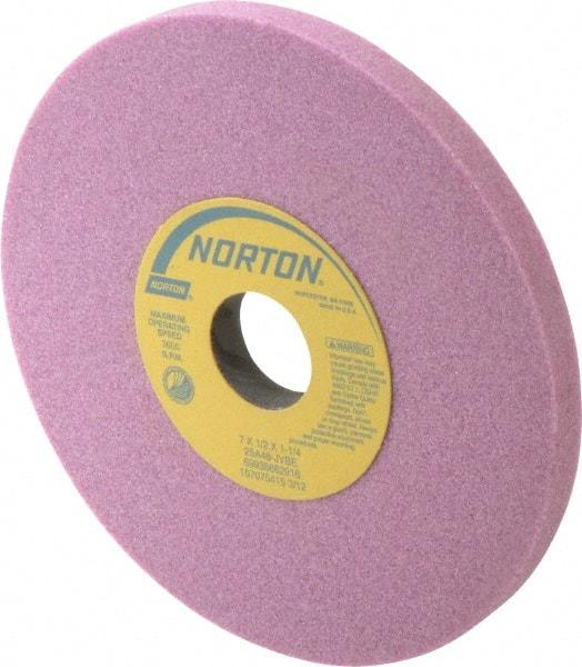 Norton - 7" Diam x 1-1/4" Hole x 1/2" Thick, J Hardness, 46 Grit Surface Grinding Wheel - Aluminum Oxide, Type 1, Coarse Grade, 3,600 Max RPM, Vitrified Bond, No Recess - Industrial Tool & Supply