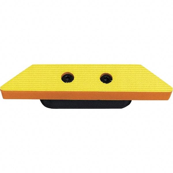 Dynabrade - 4 x 3/4" Raised Panel Hook Face Backing Pad - Dynafine Compatible, Hook & Loop Attachment, Nonvacuum Pad, 3/8" Thick, Soft Density, Short Nap - Industrial Tool & Supply