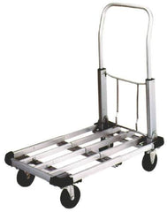 Value Collection - 350 Lb Capacity Aluminum Platform Truck - Aluminum Deck, 16" OAW, Hard Rubber Casters - Industrial Tool & Supply