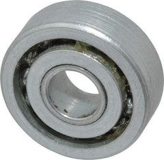 Value Collection - 1/4" Bore Diam, 3/4" OD, Open Unground Full Complement Radial Ball Bearing - 1/4" Wide, 1 Row, Round Bore, 306 Lb Dynamic Capacity - Industrial Tool & Supply